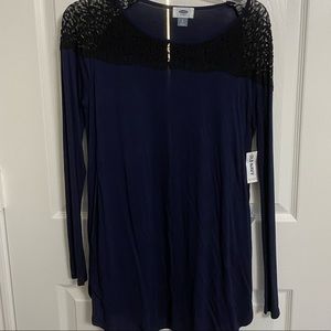 Navy with black lace